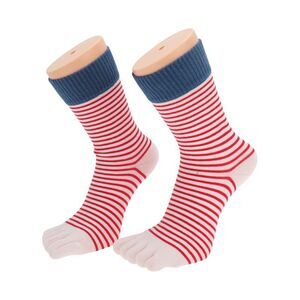 Soft Five Toe Socks Blue White 1 Pair